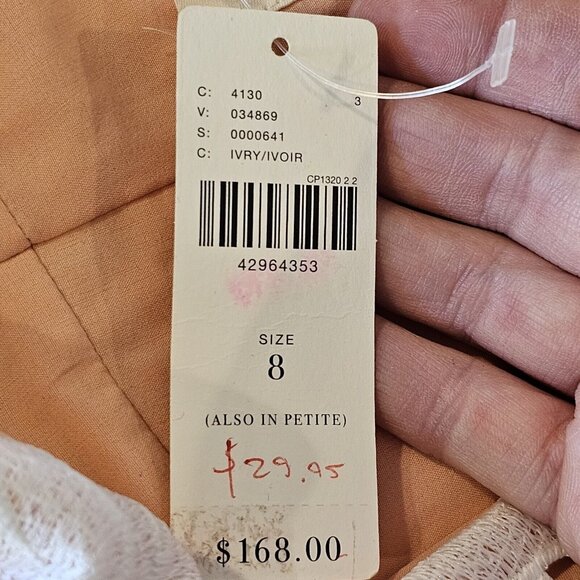 NWT Anthropologie Gardenia Eyelet Lace Column Dress Maeve‎ Sz. 8 White Tropical - Picture 16 of 16